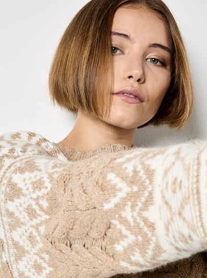 Fair Isle Cable Knit Jumper