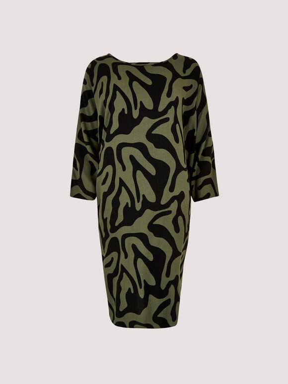 Swirl  Cocoon Dress, Khaki, large