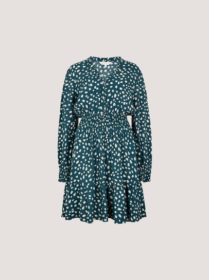 Irregular Spot Crepe Mini Dress