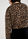 Leopard Boucle Jumper, Brown, large