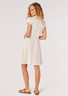 Linen Blend Shirt Mini Dress, Stone, large