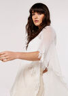 Ladder Back Festival Poncho, Cream, large