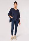 Cotton Jersey Waterfall T-Shirt, Navy, large