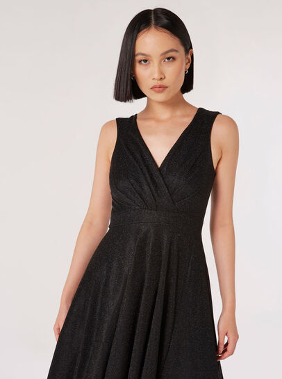 Shimmer Wrap Maxi Dress