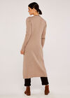 Ribbed Longline Cardigan, Stone, large