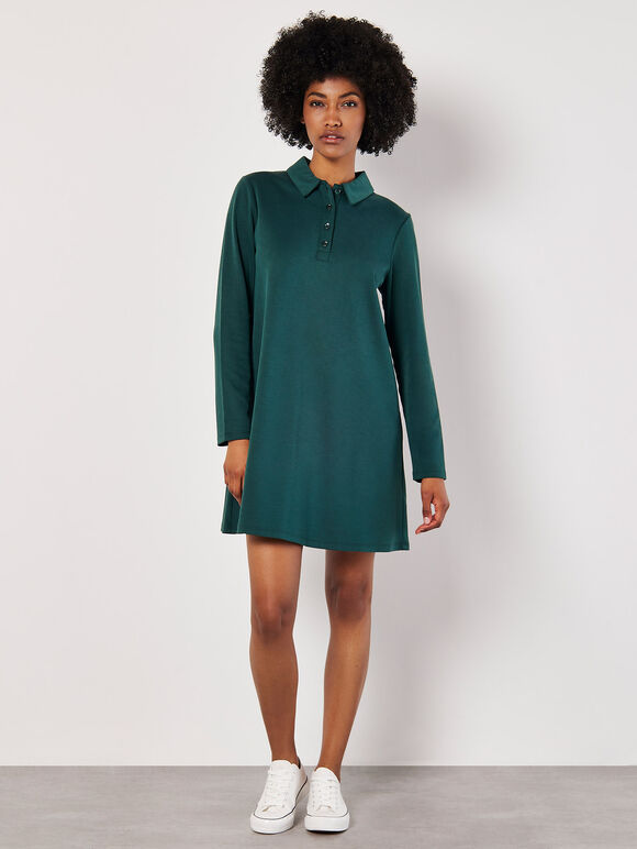 Polo A-Line Mini Dress, Green, large