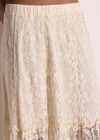 Floral Lace Tiered Midi Skirt, Cream, large