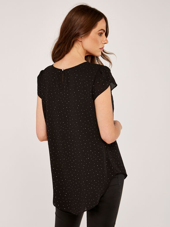 Studded Top, Black, large