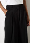 Wide Leg Crepe Trousers, Black, large