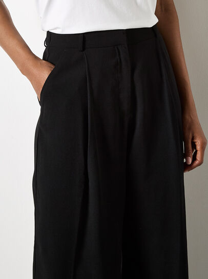 Wide Leg Crepe Trousers