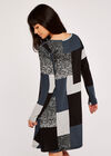 Patchwork Swing Mini Dress, Grey, large