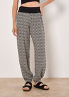 Cotton Blend Ikat Tapered Joggers, Black, large