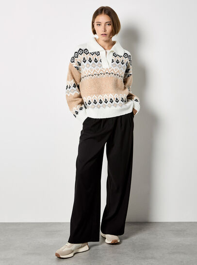 Open Collar Fair Isle Jumper