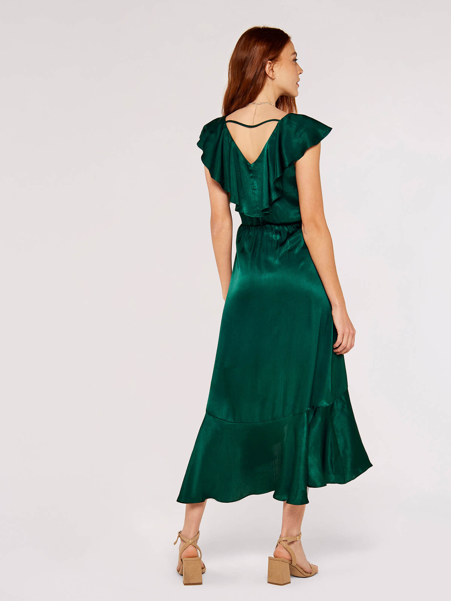 Ruffle shop silk dress