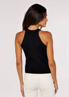 Halter Neck Top, Black, large