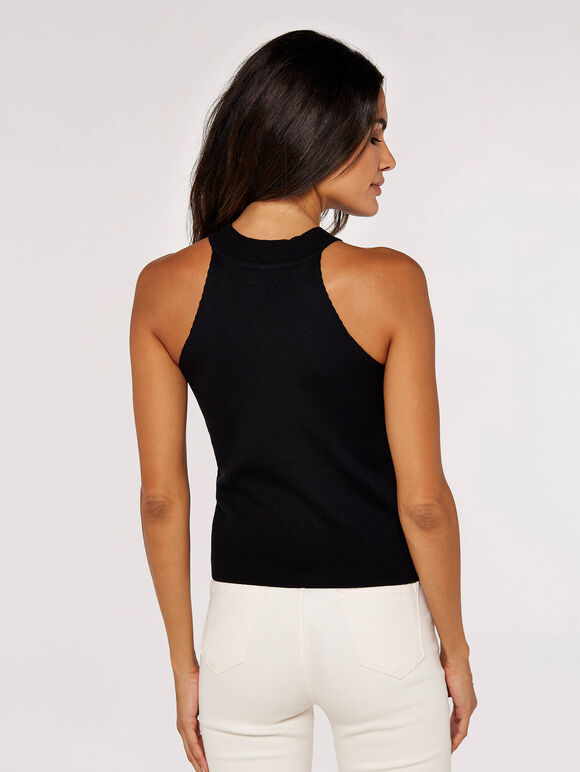 Halter Neck Top, Black, large