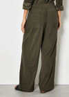 Cord Wide-Leg Trousers, Khaki, large