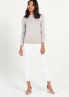 Grey Oversized Metallic Jumper, Light Grey - Silver, large