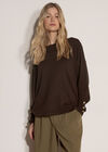 Soft Jersey Knit Top, Brown, large