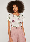 Palm Scene Slub Tee, Pink, large