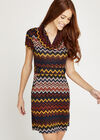 Chevron Stripe Dress, Mustard, large