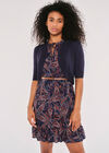 Poitelle Edge Knitted Shrug, Navy, large