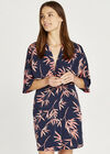 Leaf Knot Kimono Dress, Navy, large