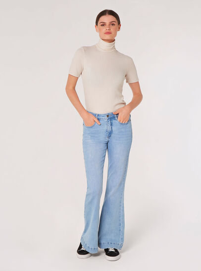 Roll Neck Waffle T-Shirt