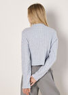 Cable Knit Wrap Jumper, Blue, large