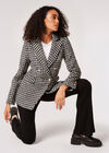 Dogtooth Tweed Blazer, Black, large