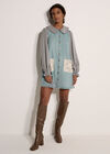 Denim Shift Mini Dress, Blue, large