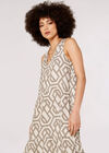 Geometric Tiered Maxi Dress, Stone, large