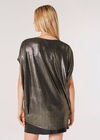 Oversized Metallic Sparkle Top, Yellow, large