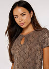 Snake Skin Print Top, Stone, large