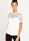 Cream Victoriana Lace Yoke Top, Cream, large