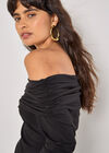 Jersey Bardot Top, Black, large
