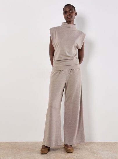 Mini Dogtooth High Neck Ruched Top