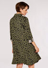 Paintsplash Shirt Mini Dress, Khaki, large