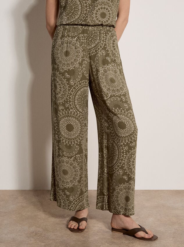 Kaleidoscope Print Woven Trousers, Khaki, large
