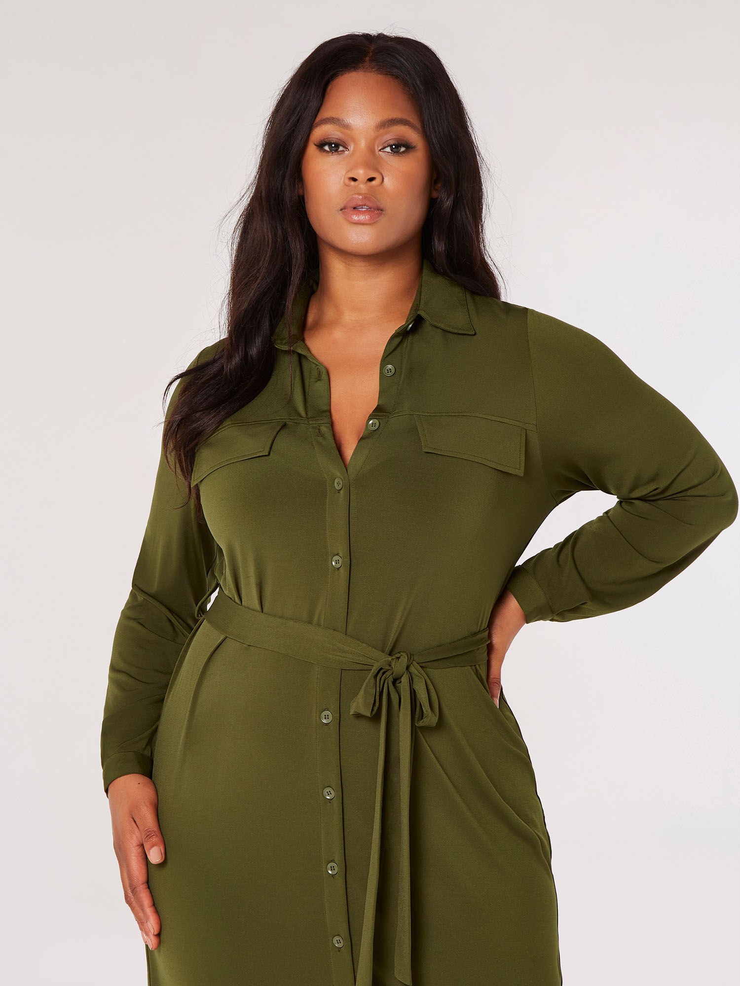 Plus size midi shirt dress shop