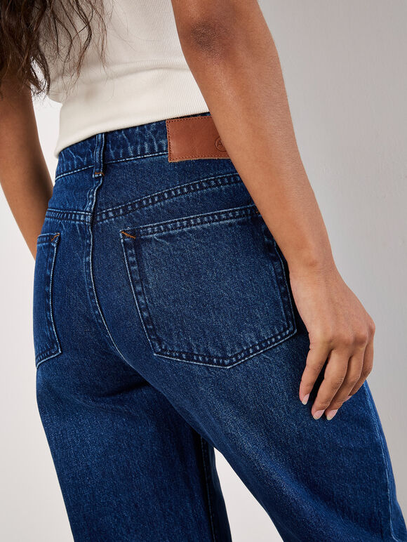 Elisa Wide Straight Leg Jeans, Blue, large