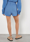 Textured Cotton Shorts, Blue, large