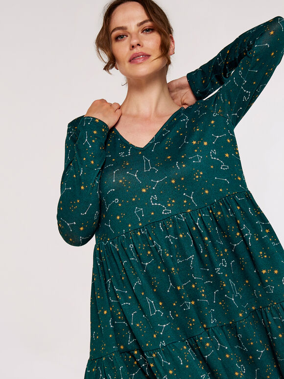 Constellation  Tier Dress, Green, large
