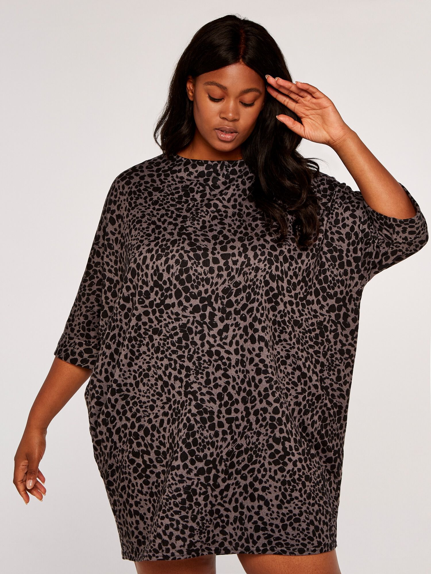 Leopard print top dresses plus size
