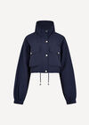 Sporty Cropped Jacket, Navy, large