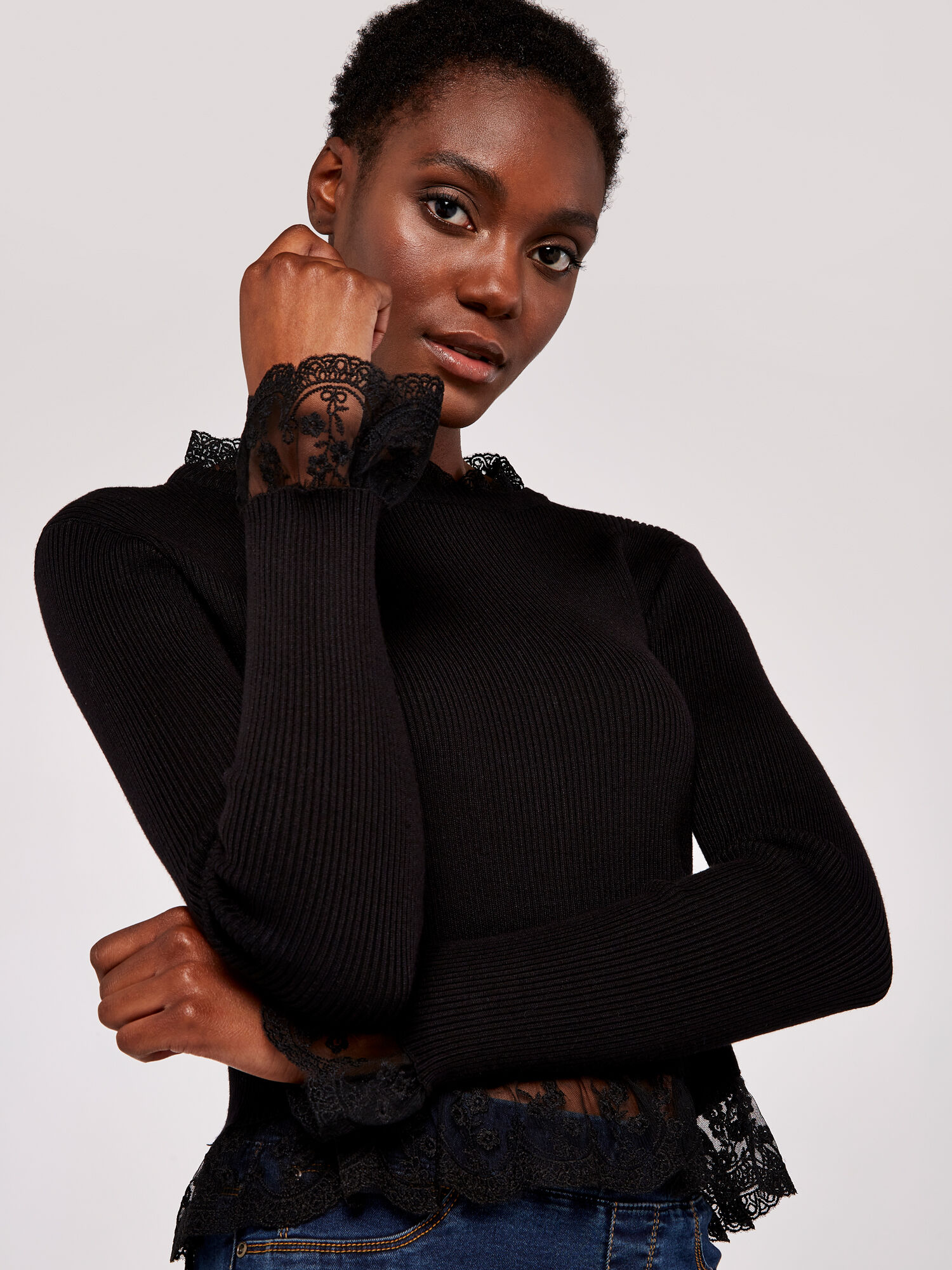 Lace on sale trim jumper