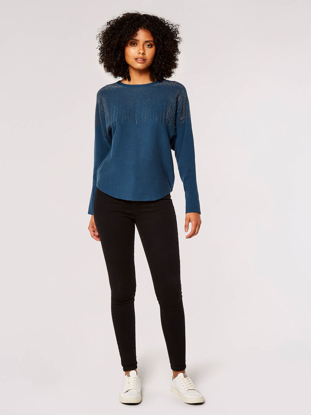 Stud Embellished Batwing Jumper