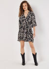 Ikat Sarasa Tiered Mini Dress, Black, large