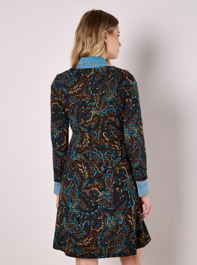 Jersey Knit Paisley Mini Dress