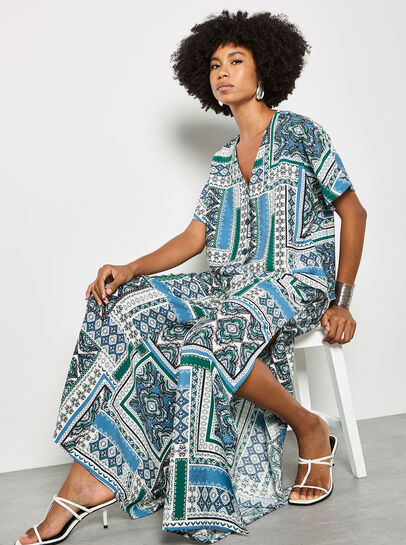 Folk Patchwork Wide Leg Trousers